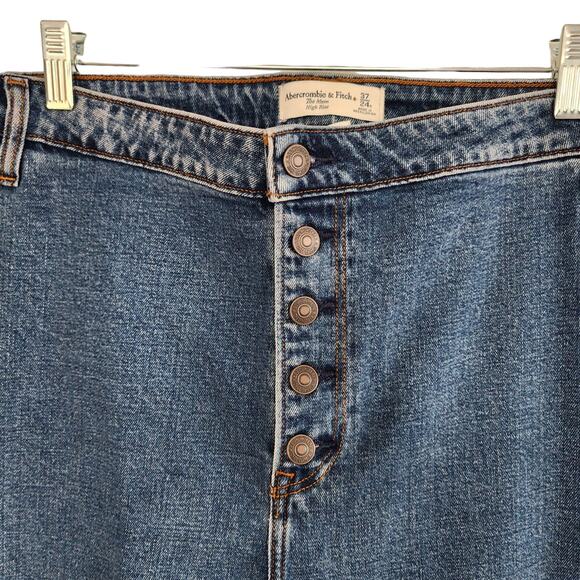 Abercrombie & Fitch Curve Love High Rise Mom Jean Denim Jeans Size 24 R / 37 - Picture 6 of 8